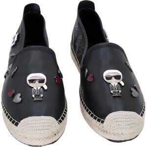 Karl Lagerfeld Michaela Embellished Espadrille Black Women's US 11M